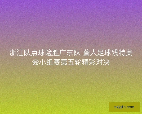 浙江队点球险胜广东队 聋人足球残特奥会小组赛第五轮精彩对决